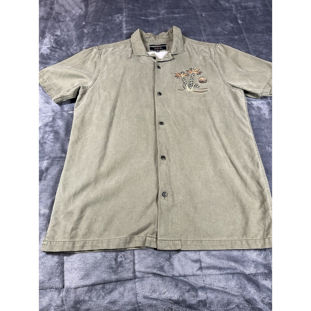 Roark Shirt Mens Size M Olive Scorpion Of The Sahara Button‎ Down Camp Collar